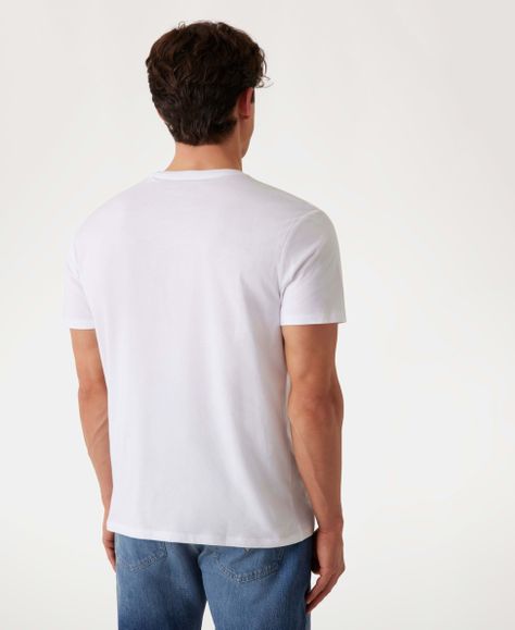 Polera Guess Hombre Ss Bsc Chain Tri Logo Tee Blanco-2