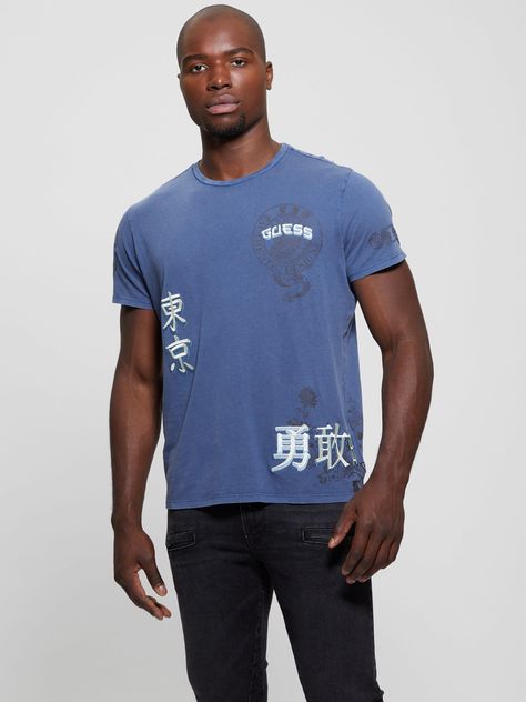 Polera Guess Hombre Ss Bsc Tokyo Stamps Tee Surtido-4