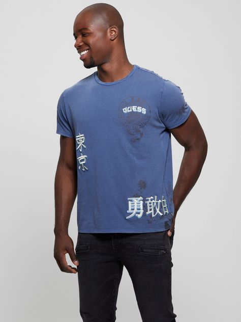 Polera Guess Hombre Ss Bsc Tokyo Stamps Tee Surtido-5