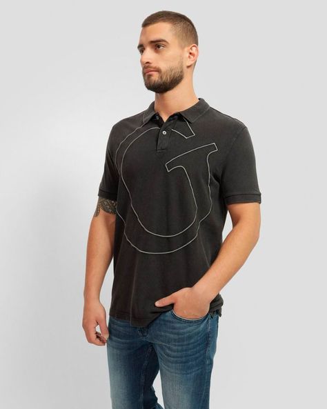 Polera Guess Hombre G Letter Ss Polo Negro-0