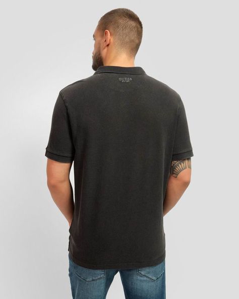 Polera Guess Hombre G Letter Ss Polo Negro-3