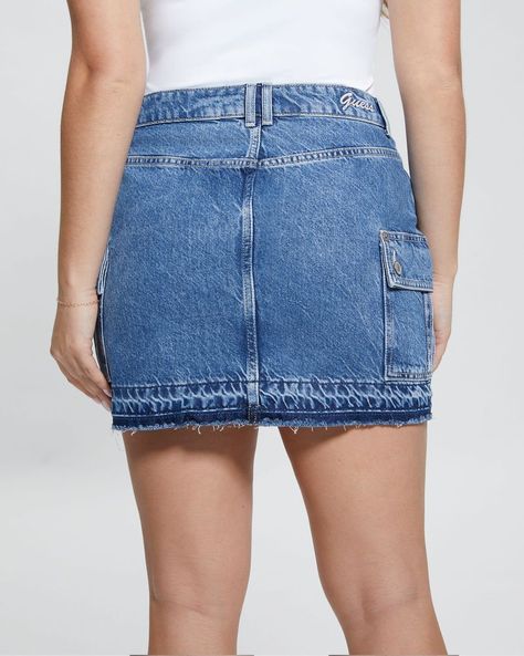 Falda Guess Mujer Vivette Skirt Azul-3