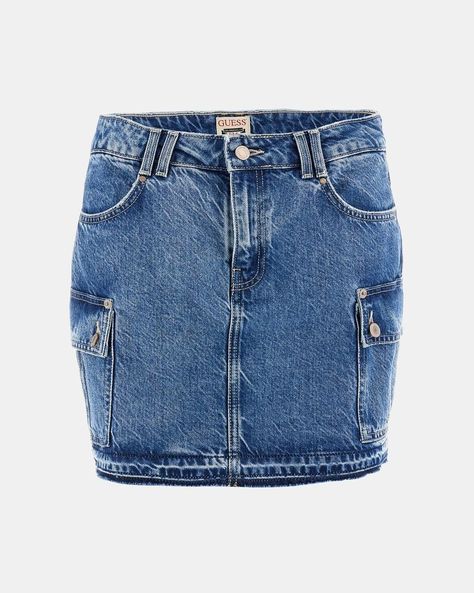 Falda Guess Mujer Vivette Skirt Azul-5