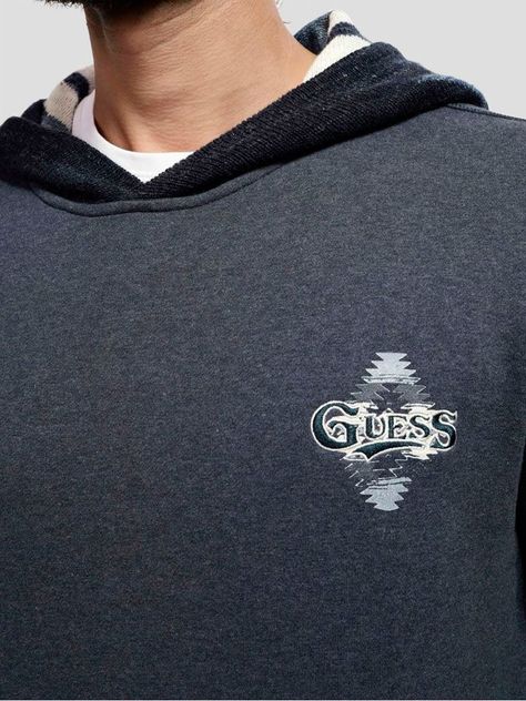 Poleron Guess Hombre Contrast Hoodie Sweatshirt Gris-2