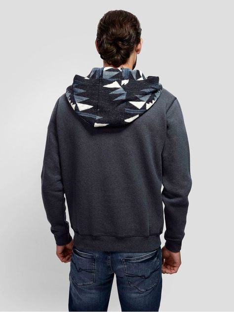 Poleron Guess Hombre Contrast Hoodie Sweatshirt Gris-3