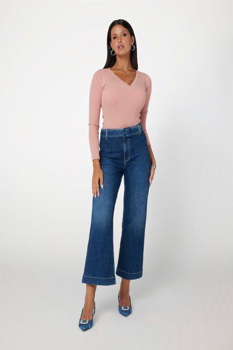 Polera Guess Mujer Ls Kyla Rib Henley Rosado-3