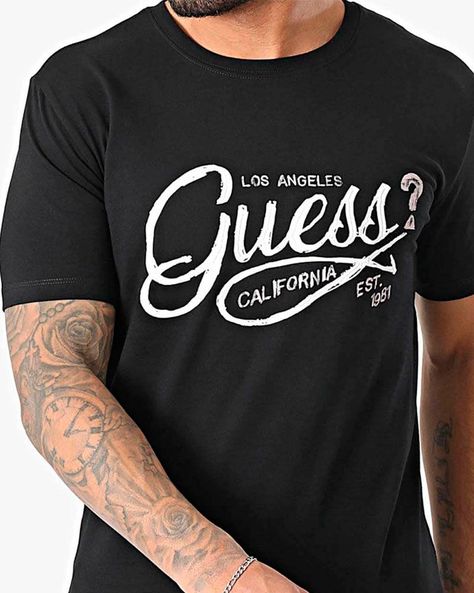 Polera Guess Hombre Ss Cn Logo Tee Negro-3