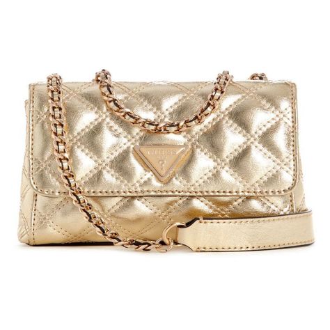 Mini Cartera Guess Mujer Giully Mini 2 Comp Cnvrtbl Flp Dorado-0