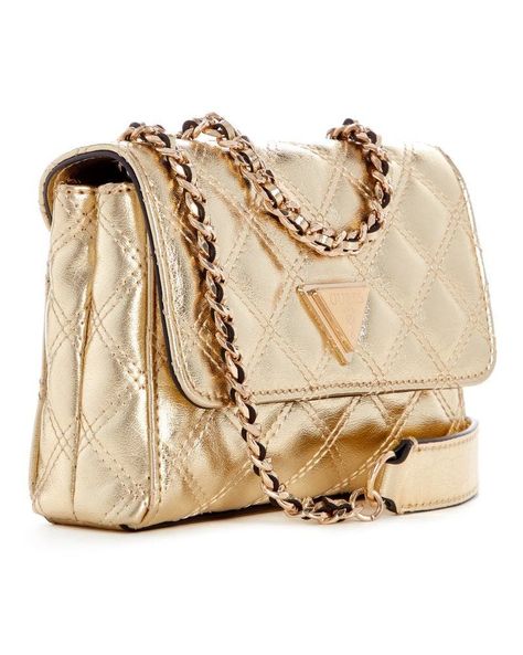 Mini Cartera Guess Mujer Giully Mini 2 Comp Cnvrtbl Flp Dorado-1