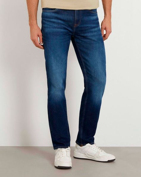 Jeans Hombre Guess Angels Azul Denim-0
