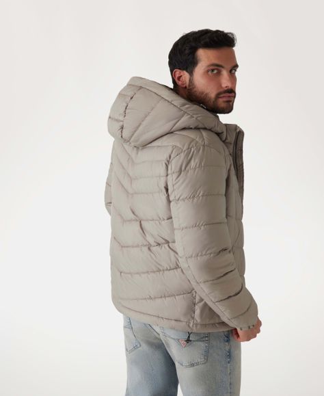 Chaqueta Guess Hombre Light Puffa Jacket Café-2