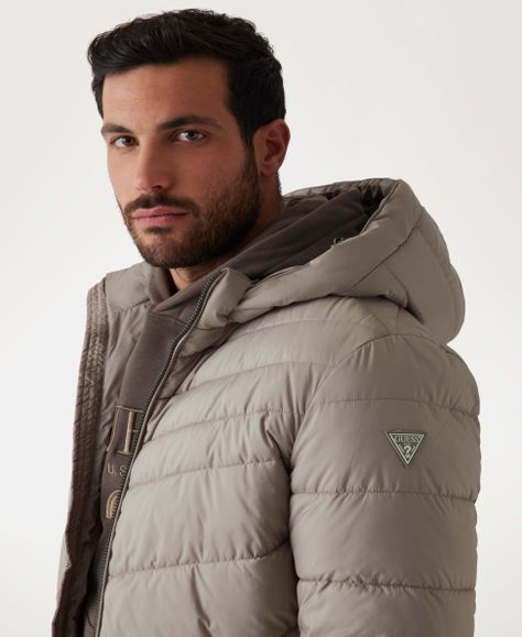 Chaqueta Guess Hombre Light Puffa Jacket Café-3
