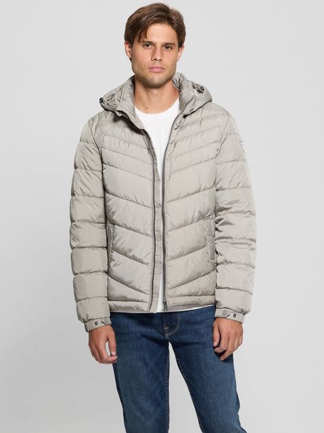 Chaqueta Guess Hombre Light Puffa Jacket Café-4