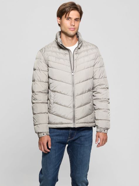 Chaqueta Guess Hombre Light Puffa Jacket Café-6