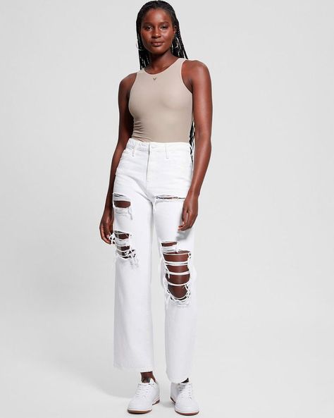 Jeans Guess Mujer 90S High Rise Blanco-1