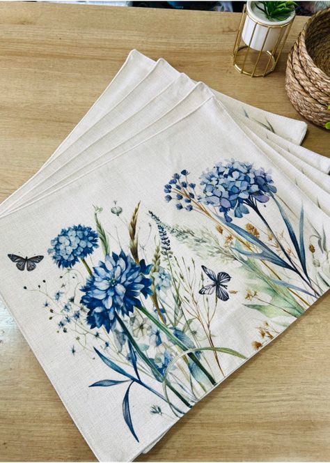 SET 6 Individuales de Lino 35x45 Tela Repelente al agua y Antimanchas mod01-2