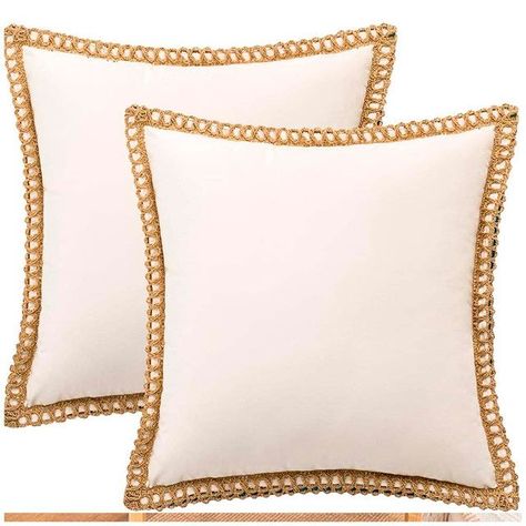 Pack de Fundas de cojin con aplicaciones en Yute 45x45-03-1