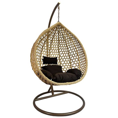 Silla Colgante Hawái M Caramelo Cojín Café-0