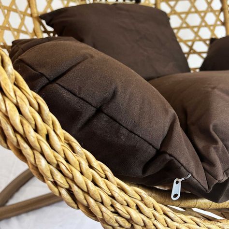 Silla Colgante Hawái M Caramelo Cojín Café-4