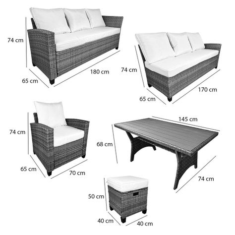 Juego Living Comedor Terraza Anastasia 10 Personas-7