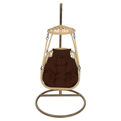 Silla Colgante Nipona Caramelo Cojín Café-1