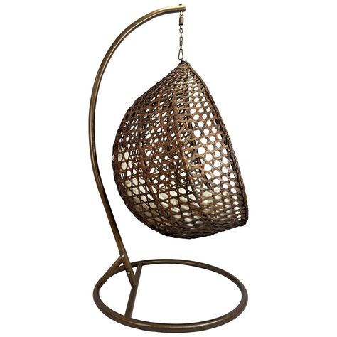 Silla Colgante Hawái M Chocolate Cojín Marfil-2