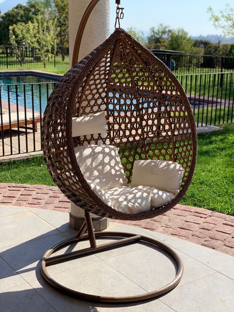 Silla Colgante Hawái M Chocolate Cojín Marfil-6