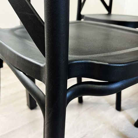 Juego de Comedor New York + 4 Sillas Crossback Retro negras-4
