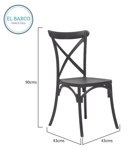 SILLA DISEÑO COMEDOR RETRO NEGRA-4