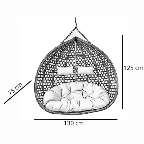 Silla Colgante Hawái XL Caramelo (Sin Estructura)-1