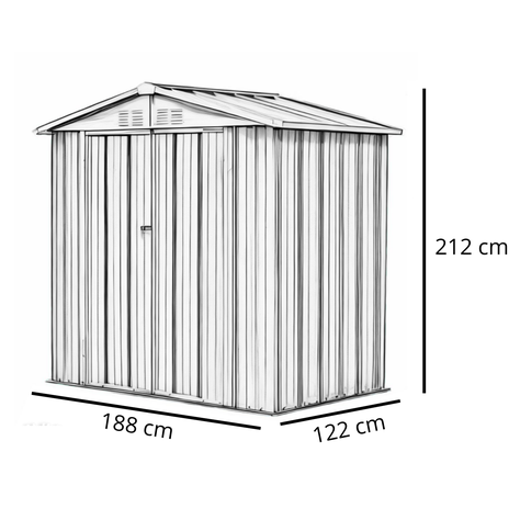 Bodega Jardín con Repisas 198x126x212 Homeshed Color Gris-4
