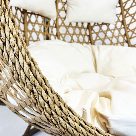 Silla Colgante Hawái XL Caramelo Cojín Marfil-5