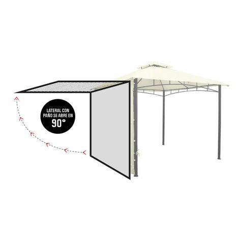 Pérgola con Lateral 3x3mt Café-4