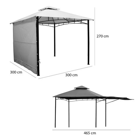 Pérgola con Lateral 3x3mt Café-5
