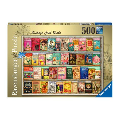 Puzzle Libros de cocina vintage - 500 piezas-0