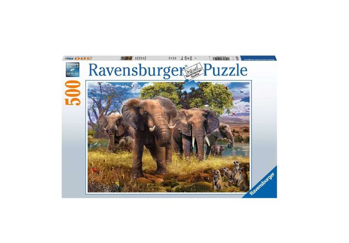 Puzzle Familia de elefantes - 500 piezas-0