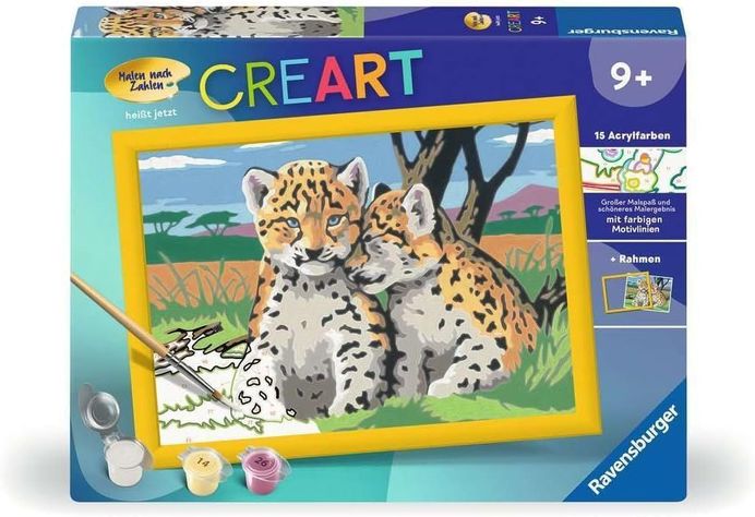 Lienzo pinta por números leopardo pequeño-0
