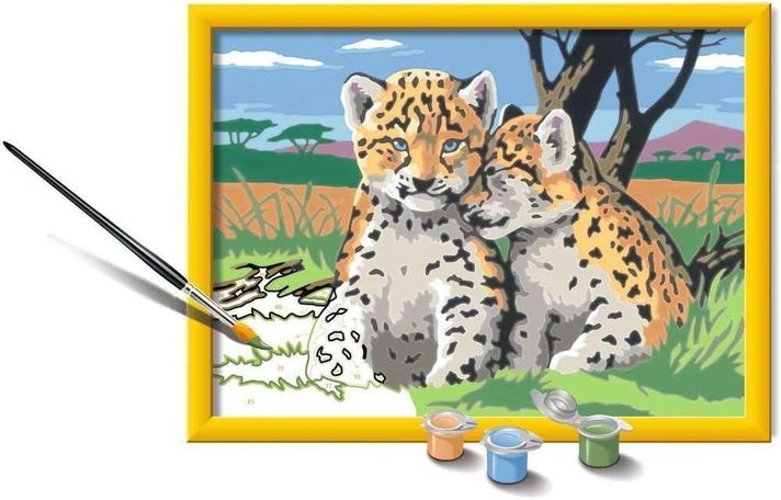 Lienzo pinta por números leopardo pequeño-1