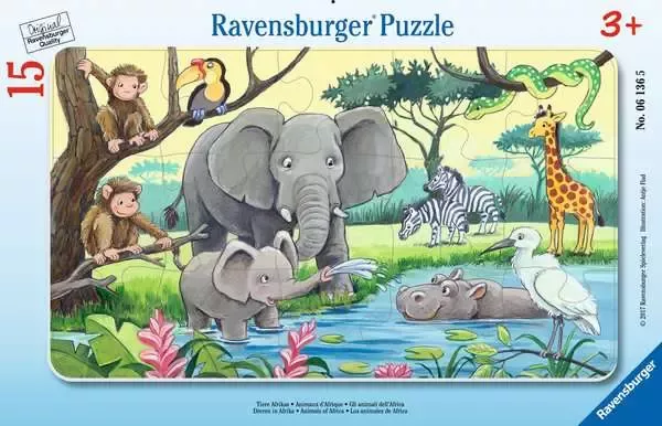 Puzzle enmarcado - Animales de África-1