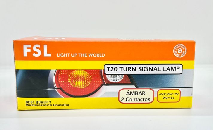 AMPOLLETA T20 WY21W/5W 12V (W3*16D) AMBAR 2CONTACTOS FSL X 10 UNIDADES-2