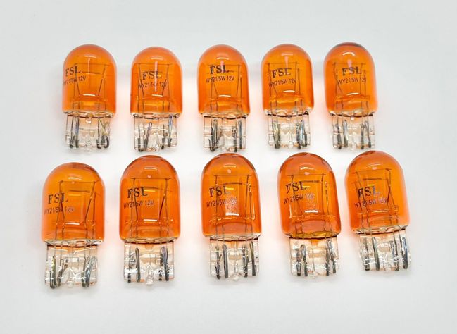 AMPOLLETA T20 WY21W/5W 12V (W3*16D) AMBAR 2CONTACTOS FSL X 10 UNIDADES-3