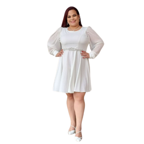 VESTIDO DE NOVIA ACAMPANADO MATRIMONIO CIVIL SN04-0