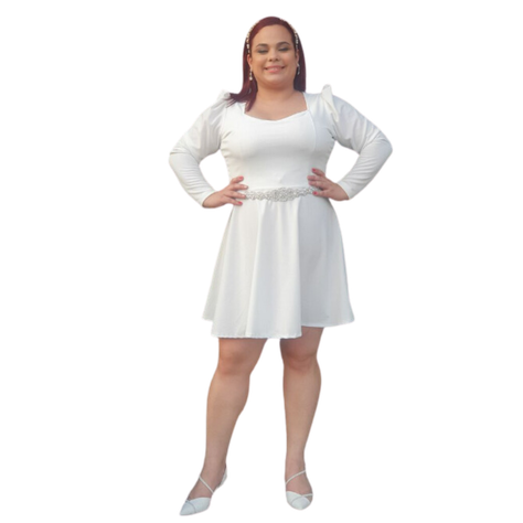 VESTIDO DE NOVIA ACAMPANADO MATRIMONIO CIVIL SN45-0