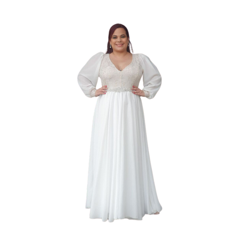 VESTIDO DE NOVIA LARGO MATRIMONIO BODA SN28-0