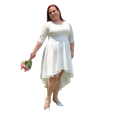 VESTIDO DE NOVIA ASIMETRICO MATRIMONIO CIVIL SN42-0