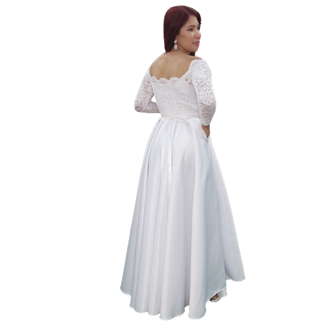 VESTIDO DE NOVIA LARGO MATRIMONIO BODA SN66-1