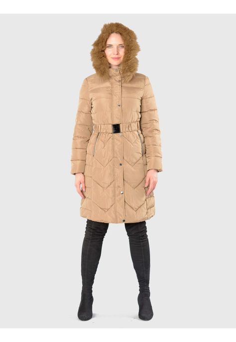 Parka Cinturón Italiana Beige-1