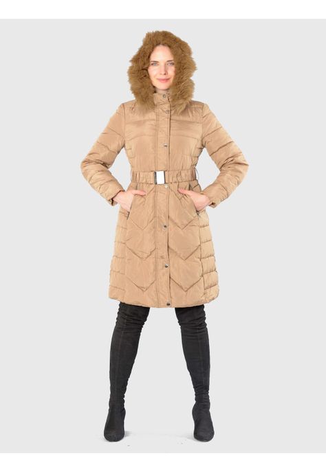 Parka Cinturón Italiana Beige-2