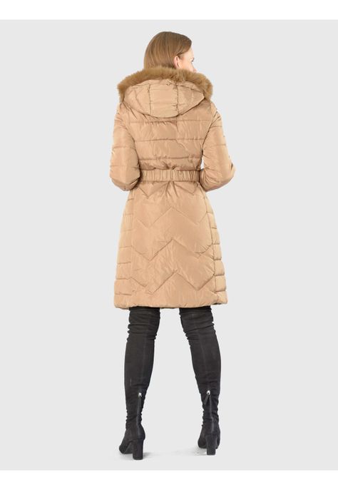 Parka Cinturón Italiana Beige-4