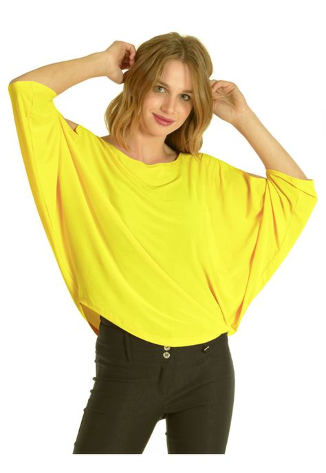 Polera Hombro Abierto Amarillo-0